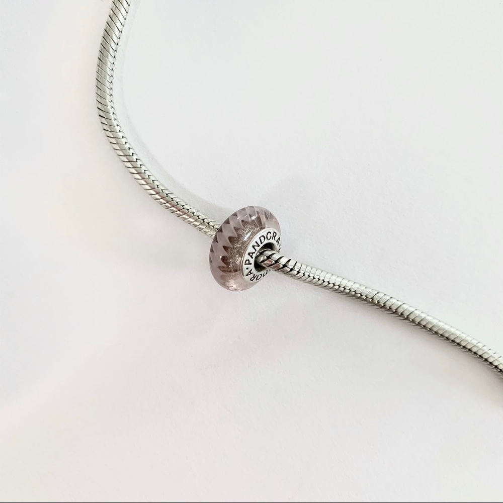 PANDORA | PINK MURANO “ZIG-ZAG” GLASS BEAD CHARM DISCONTINUED RARE